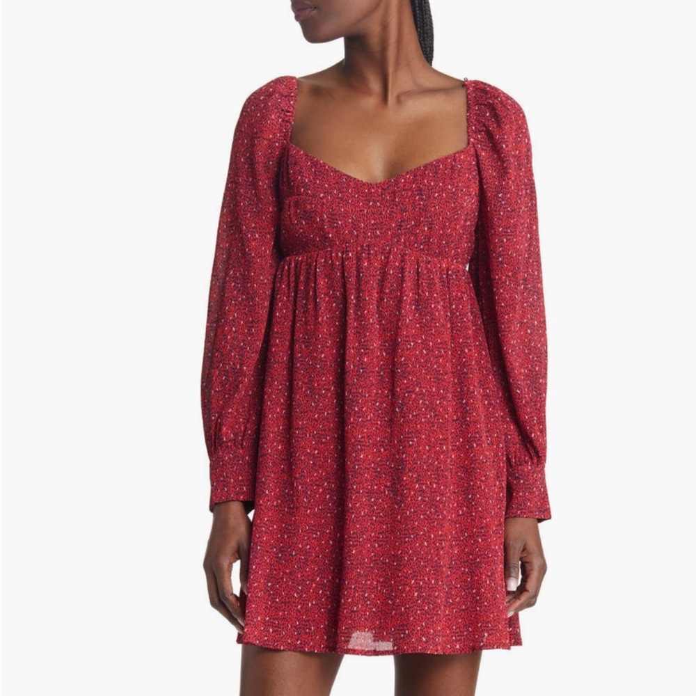 Charles Henry Red Smocked Sundress with Bishop Sleeves